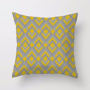 Grey and Mustard (1) Diamond Cushion Cover